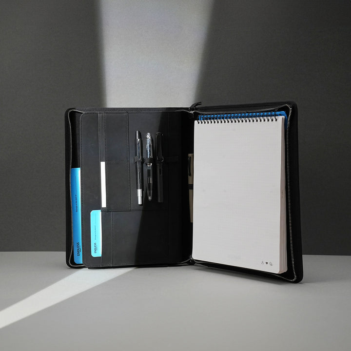 Endless Folio A4 in Black Leather Pen Cases