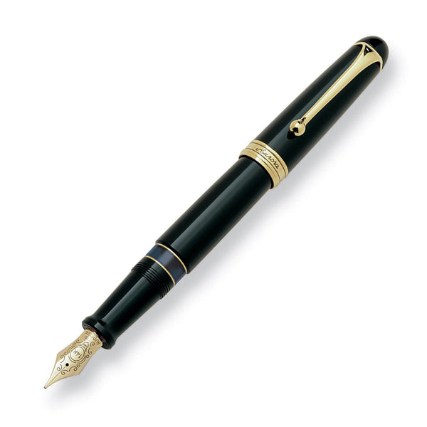 Aurora 88 Large Fountain Pen in Black with Gold Trim - 14K Gold Fountain Pen