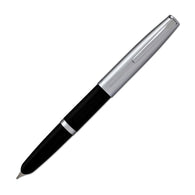 Aurora Duo Cart Fountain Pen - Black Resin With Chrome Cap, Medium Point