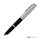 Aurora Duo Cart Fountain Pen - Black Resin With Chrome Cap Medium Point Fountain Pen