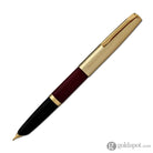 Aurora Duo Cart Fountain Pen in Bordeaux Resin with Gold Plated Cap - Medium Point Fountain Pen