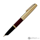 Aurora Duo Cart Fountain Pen in Bordeaux Resin with Gold Plated Cap - Medium Point Fountain Pen