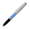 Aurora Duo Cart Fountain Pen - Light Blue Resin With Chrome Cap Medium Point Fountain Pen