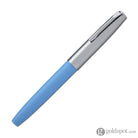 Aurora Duo Cart Fountain Pen - Light Blue Resin With Chrome Cap Medium Point Fountain Pen