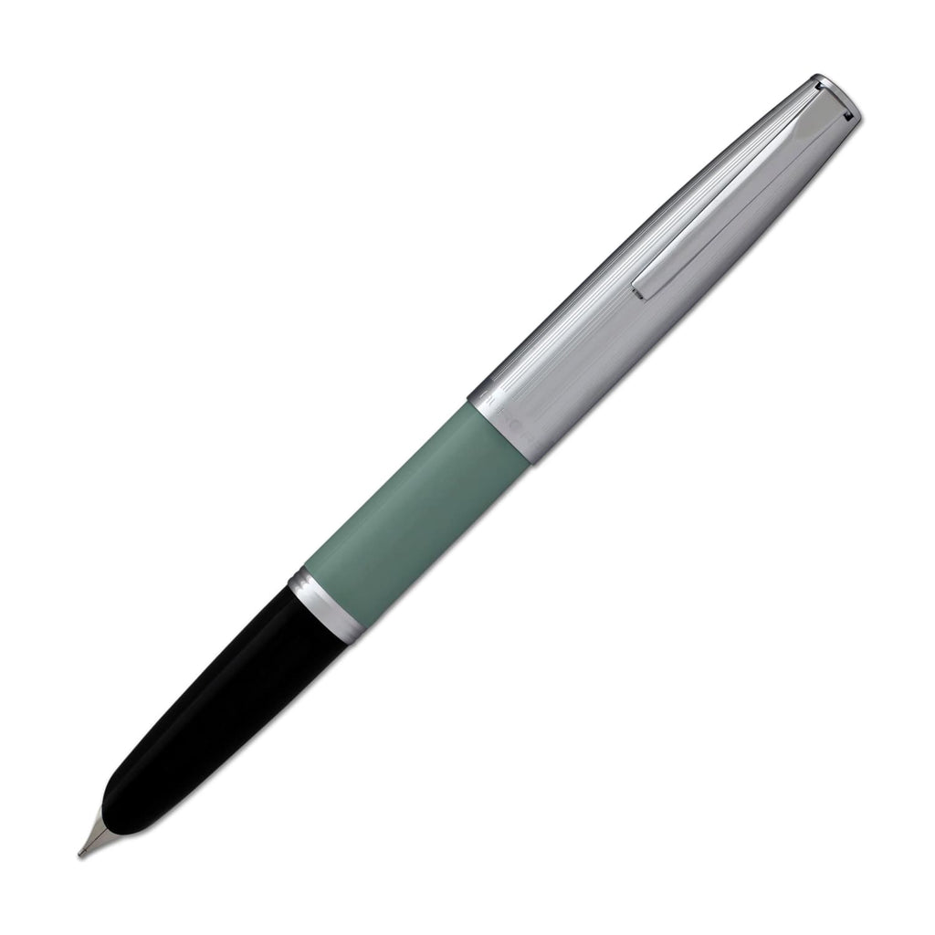 Aurora Duo Cart Fountain Pen - Light Green Resin With Chrome Cap Medium Point Fountain Pen
