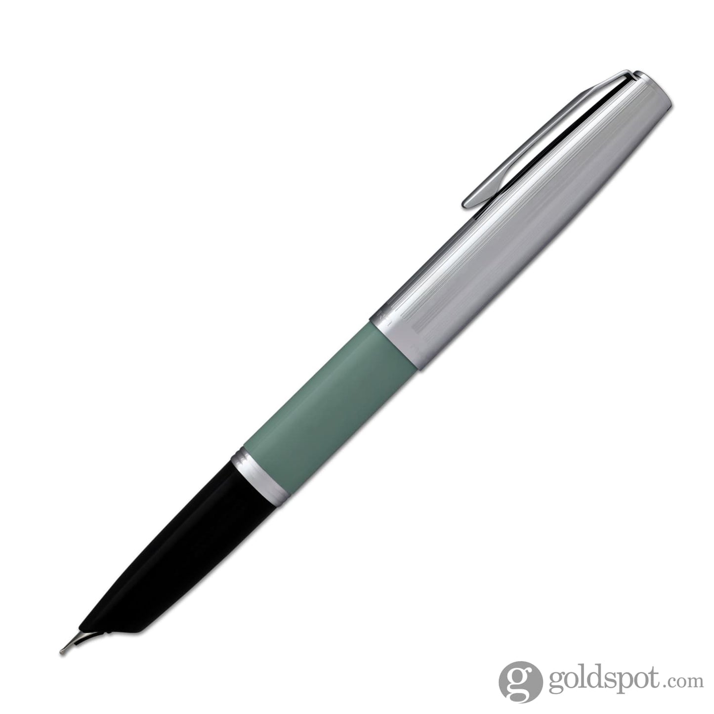 Aurora Duo Cart Fountain Pen - Light Green Resin With Chrome Cap Medium Point Fountain Pen