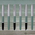 Aurora Duo Cart Fountain Pen - Light Green Resin With Chrome Cap Medium Point Fountain Pen