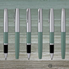 Aurora Duo Cart Rollerball Pen - Light Green Resin With Chrome Cap Rollerball Pen