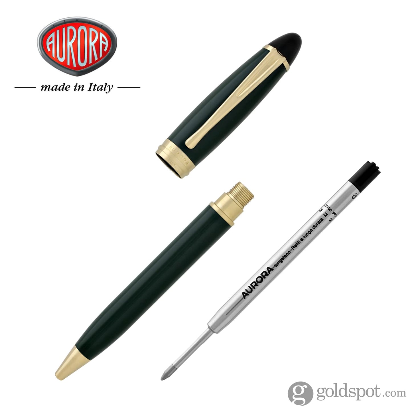 Aurora Ipsilon Ballpoint Pen in Resin Green Ballpoint Pen