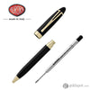 Aurora Ipsilon Deluxe Ballpoint Pen in Black Gold Trim Ballpoint Pen
