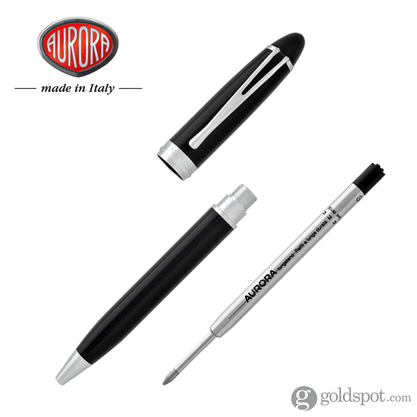 Aurora Ipsilon Deluxe Ballpoint Pen in Black with Chrome Trim Ballpoint Pen