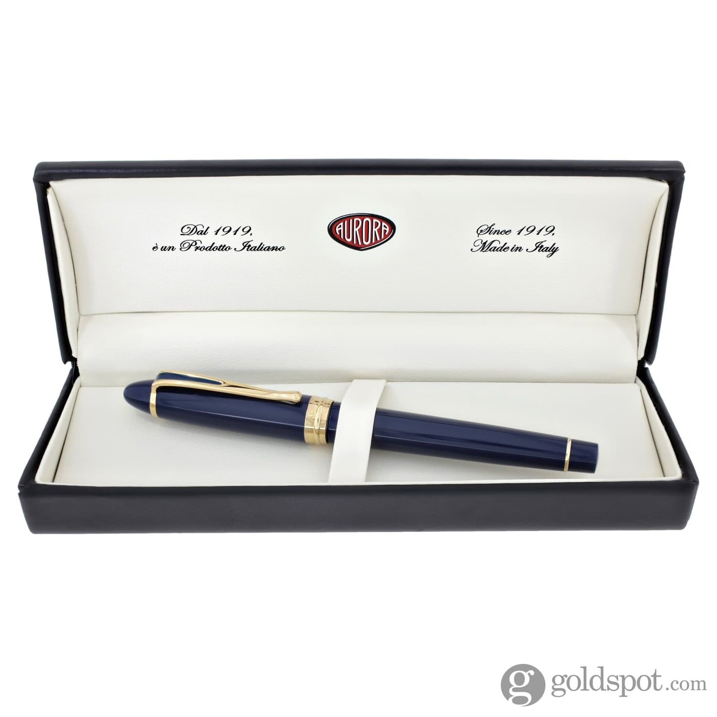Aurora Ipsilon Deluxe Fountain Pen in Blue with Gold Trim - 14K Gold Fountain Pen