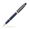 Aurora Ipsilon Deluxe Fountain Pen in Blue with Gold Trim - 14K Gold Fountain Pen