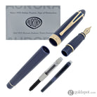Aurora Ipsilon Deluxe Fountain Pen in Blue with Gold Trim - 14K Gold Fountain Pen