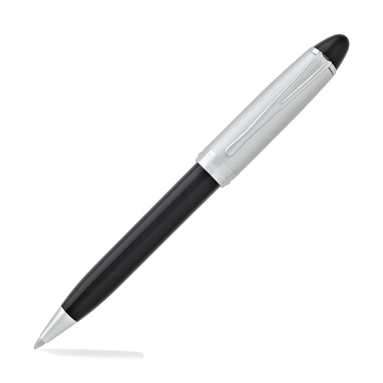 Aurora Ipsilon Metal Ballpoint Pen in Black & Chrome Cap Satin Finish