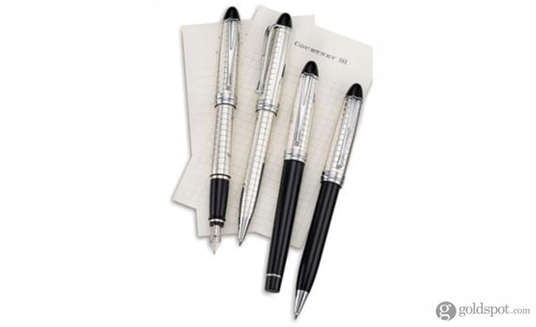 Aurora Ipsilon Quadra Ballpoint Pen in Black & Sterling Silver Cap Ballpoint Pen