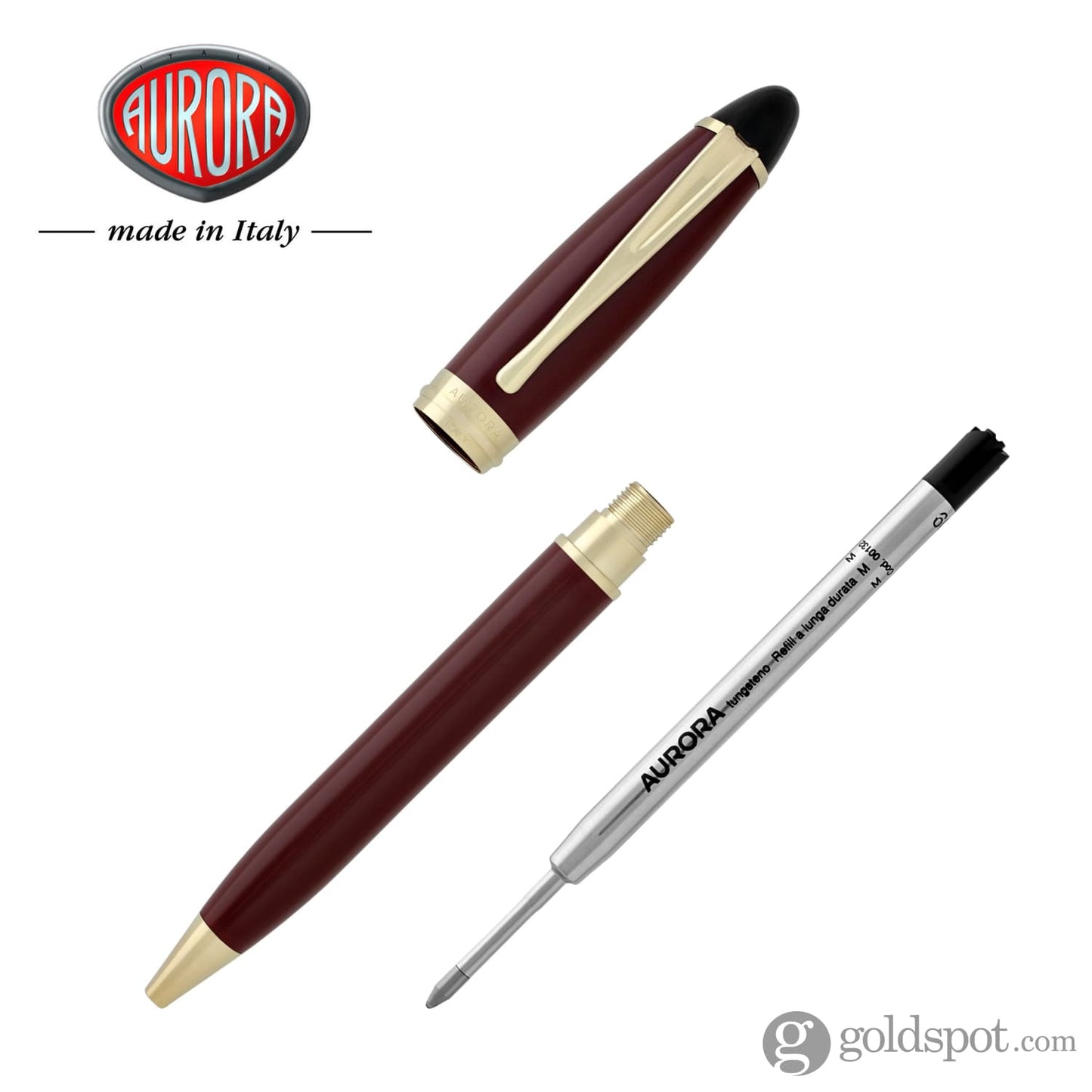 Aurora Ipsilon Resin Ballpoint Pen in Resin Bordeaux Ballpoint Pen