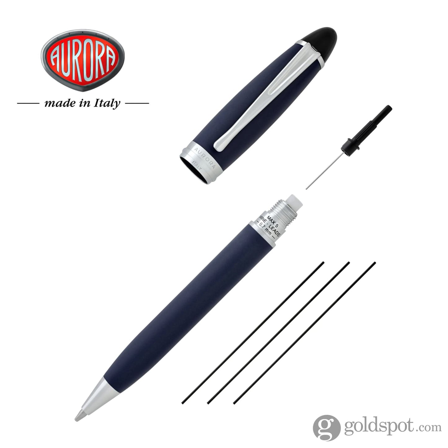 Aurora Ipsilon Satin Mechanical Pencil in Blue - 0.7mm Mechanical Pencil