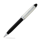 Aurora Ipsilon Silver Ballpoint Pen in Black with Sterling Silver Cap Ballpoint Pen