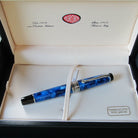 Aurora Optima Auroloide Fountain Pen in Blue with Chrome - 14K Gold Fine Point Fountain Pen