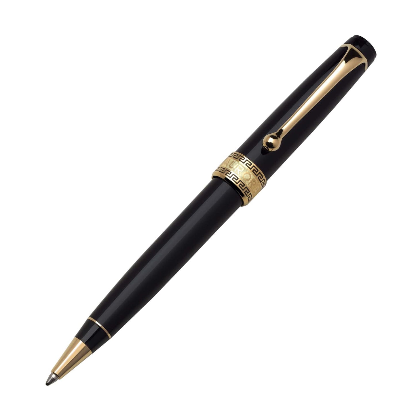 Aurora Optima Ballpoint Pen in Resin Black with Gold Trim Ballpoint Pen
