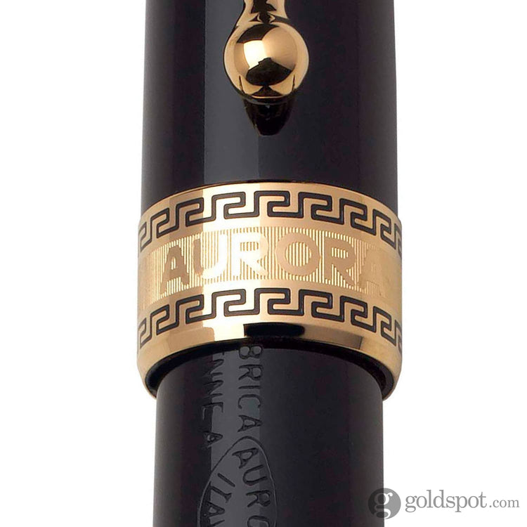 Aurora Optima Ballpoint Pen in Resin Black with Gold Trim Ballpoint Pen