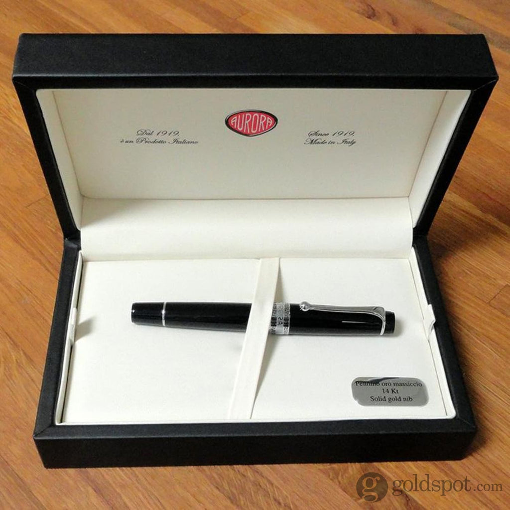 AURORA Optima Kugelschreiber Black Pearl – Edles Schreibgerät, Japanischer Import (Modell 998-CGA)