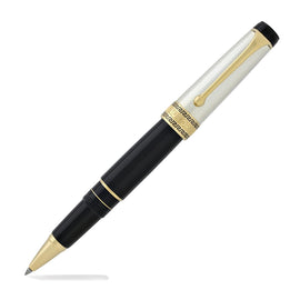Aurora Optima Rollerball Pen Black Barrel with Solid Silver Cap