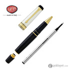 Aurora Optima Rollerball Pen Black Barrel with Solid Silver Cap Rollerball Pen