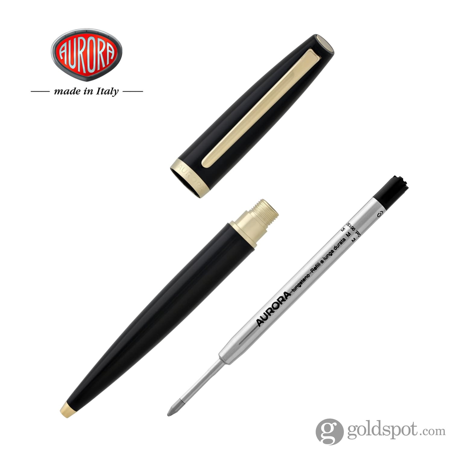 Black & Gold Ballpoint Pen by Aurora