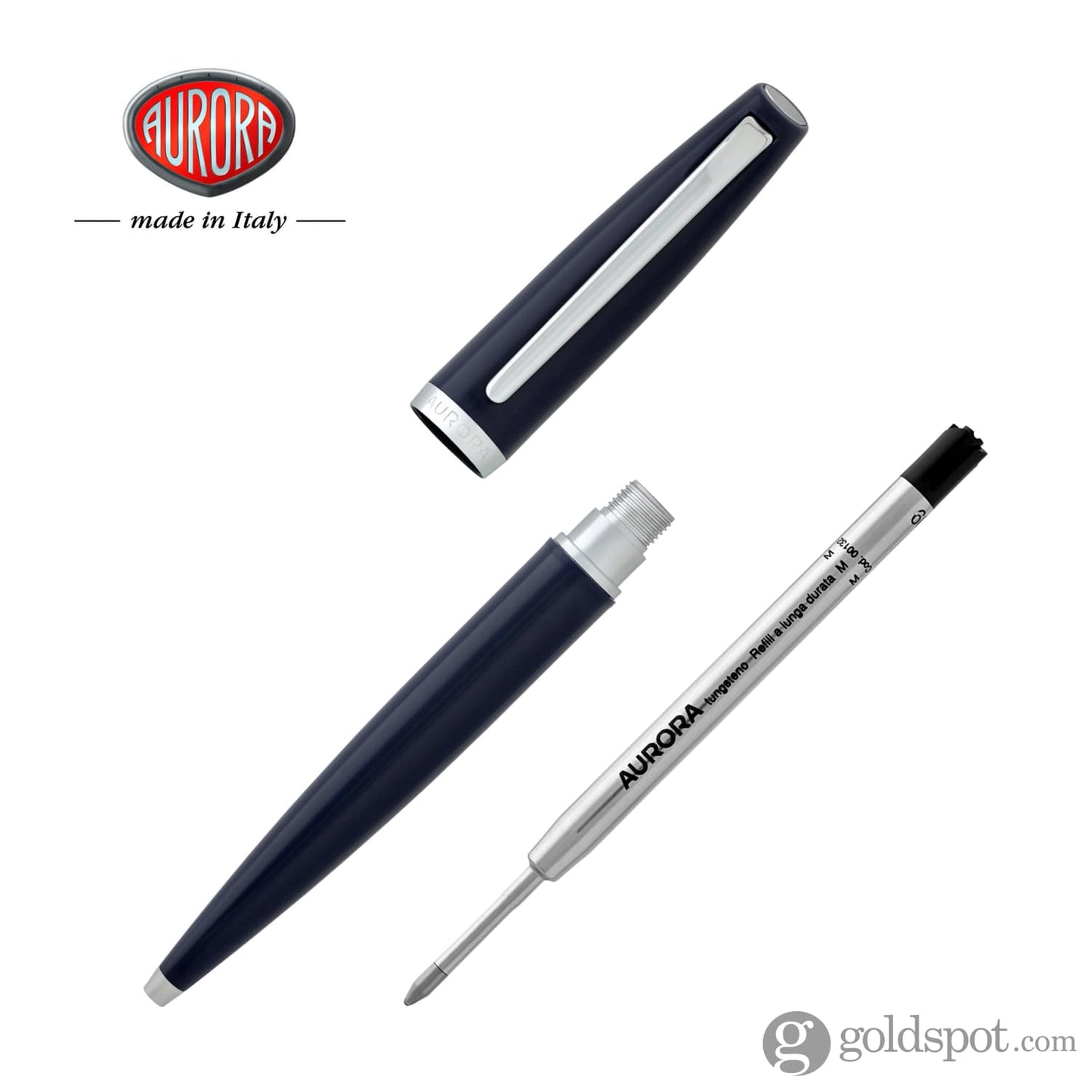 Aurora Style Resin Ballpoint Pen in Blue with Chrome Trim Ballpoint Pen
