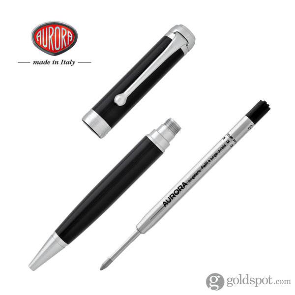 Aurora Talentum Classic Ballpoint Pen in Black with Chrome Trim Ballpoint Pen
