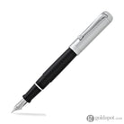 Aurora Talentum Fountain Pen in Black & Chrome Cap - 14K Gold Medium Point Fountain Pen