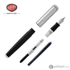Aurora Talentum Fountain Pen in Black & Chrome Cap - 14K Gold Medium Point Fountain Pen