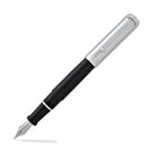 Aurora Talentum Fountain Pen in Black & Chrome Cap - 14K Gold Medium Point Fountain Pen