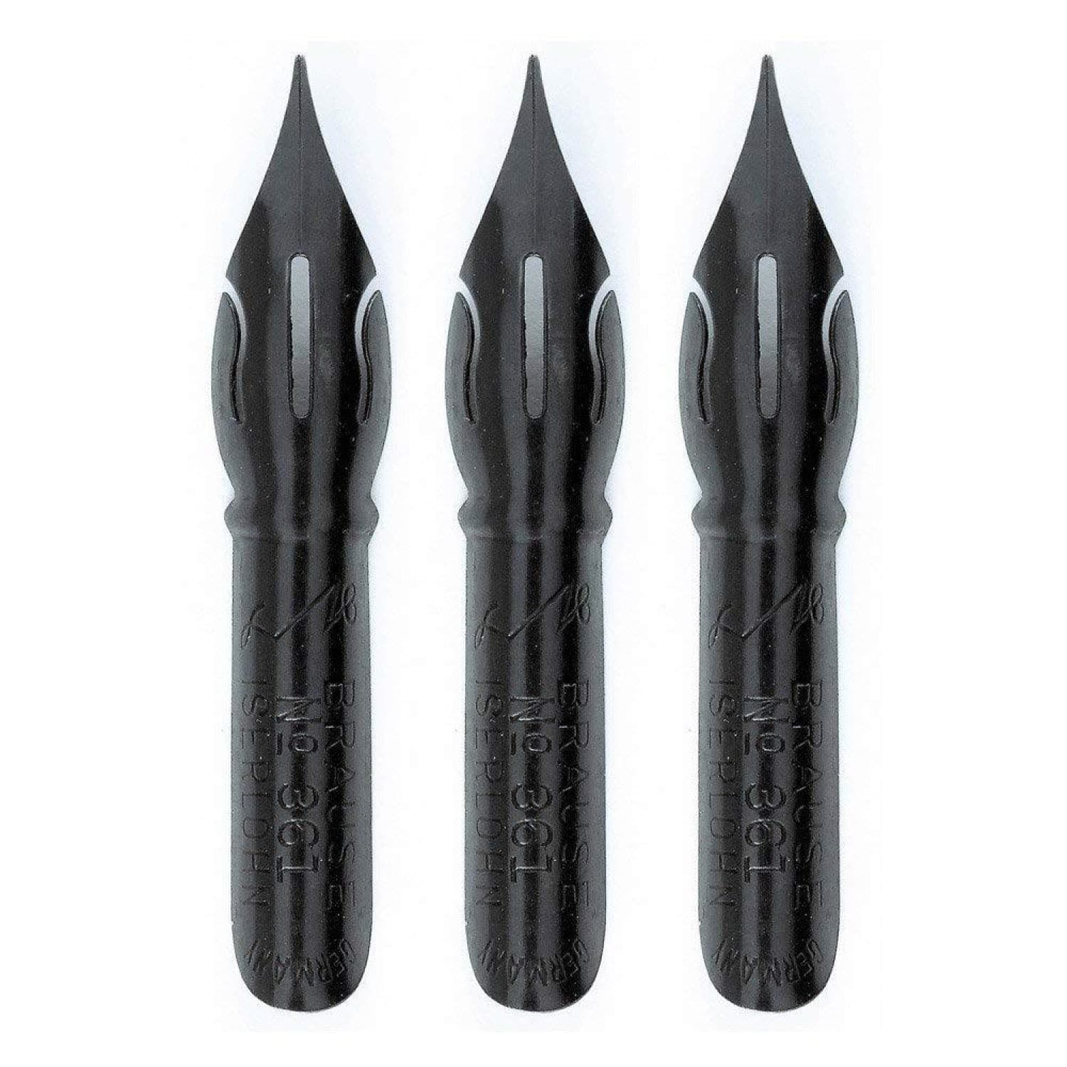 Brause Steno 361 Set Di 3 Pennini Per Calligrafia – Punta Extra Fina, Alta Capacità Di Inchiostro, Elastico, Prodotto In Germania (Blue Pumpkin)