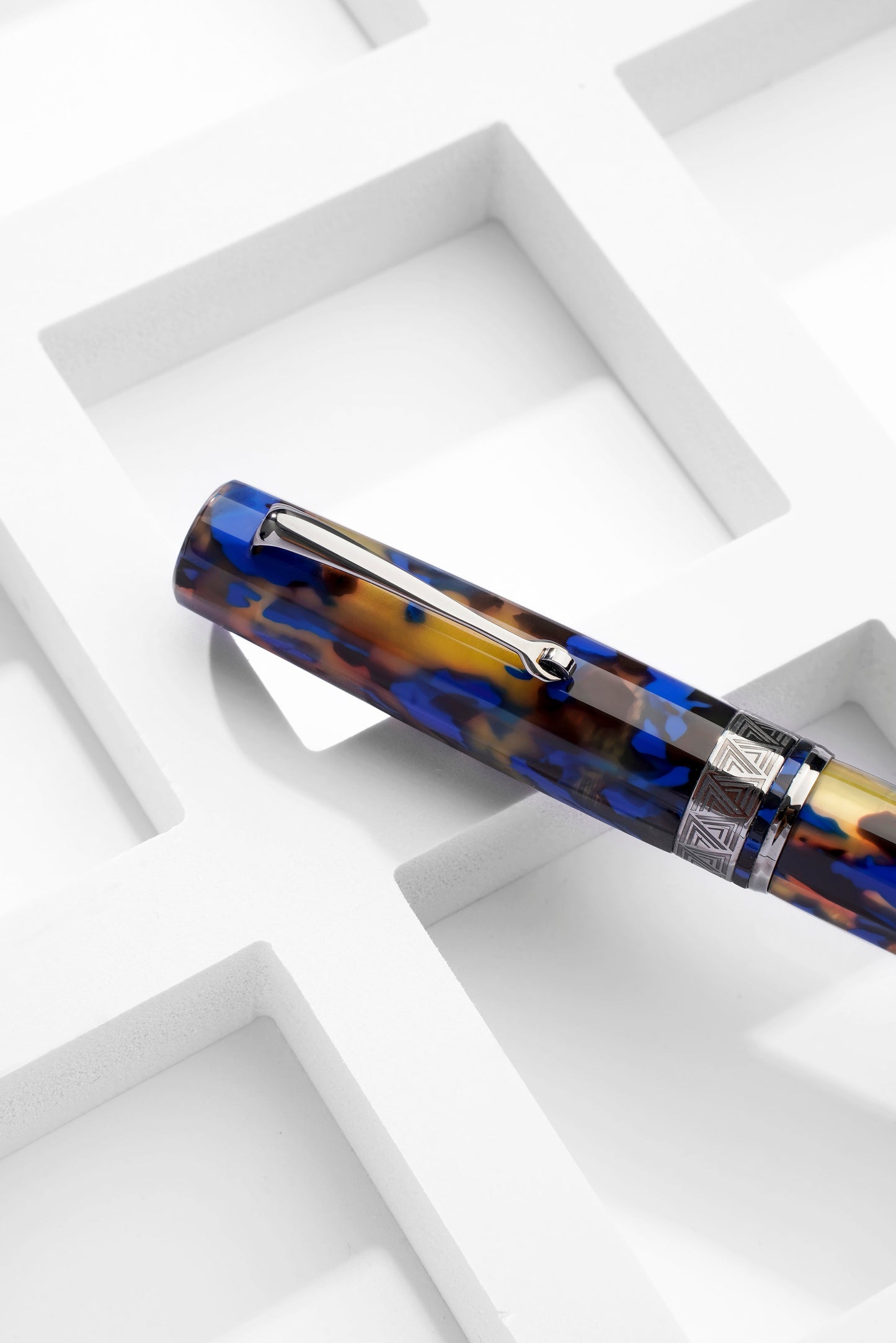 Omas Paragon Fountain Pen in Blue Lucens with Silver Trim Fountain Pen