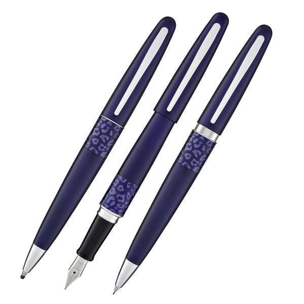 Pilot Metropolitan Animal in Violet Leopard Gift Set - Fountain Pen Ballpoint Pen & Mechanical Pencil Gift Sets