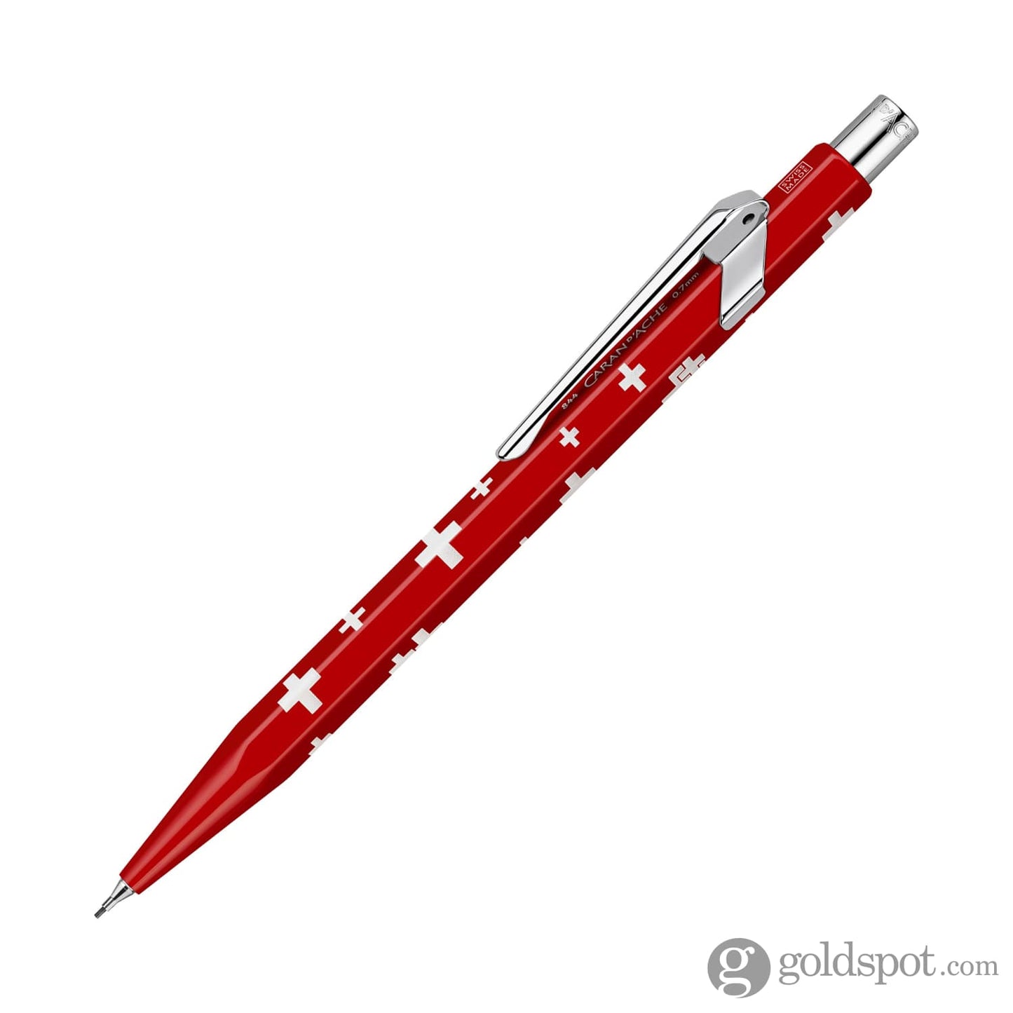 Caran d’Ache 844 Metal Collection Mechanical Pencil in Essential Swiss Flag - 0.7mm Mechanical Pencil