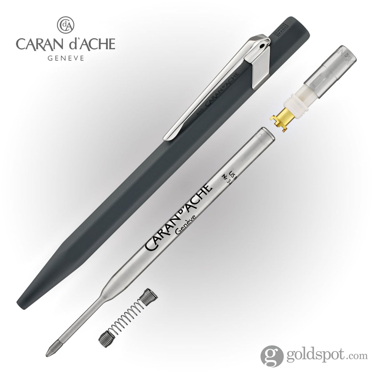 Caran D'Ache Porte-Mine 849 Classic Line Gris Anthracite - Stylo 0,7mm Avec Gomme Intégrée
