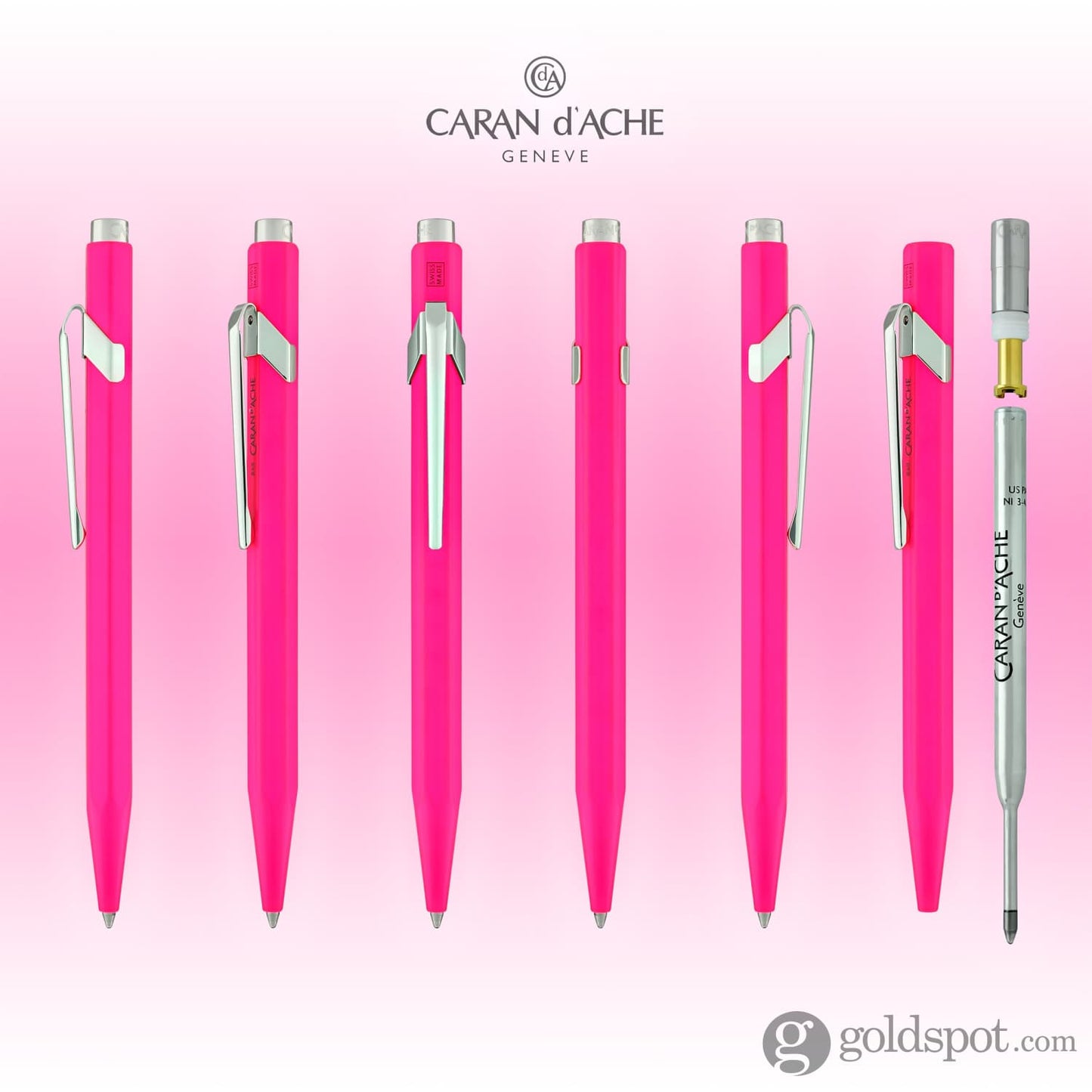 Caran d’Ache 849 Metal Collection Ballpoint Pen in Fluorescent Pink Ballpoint Pen
