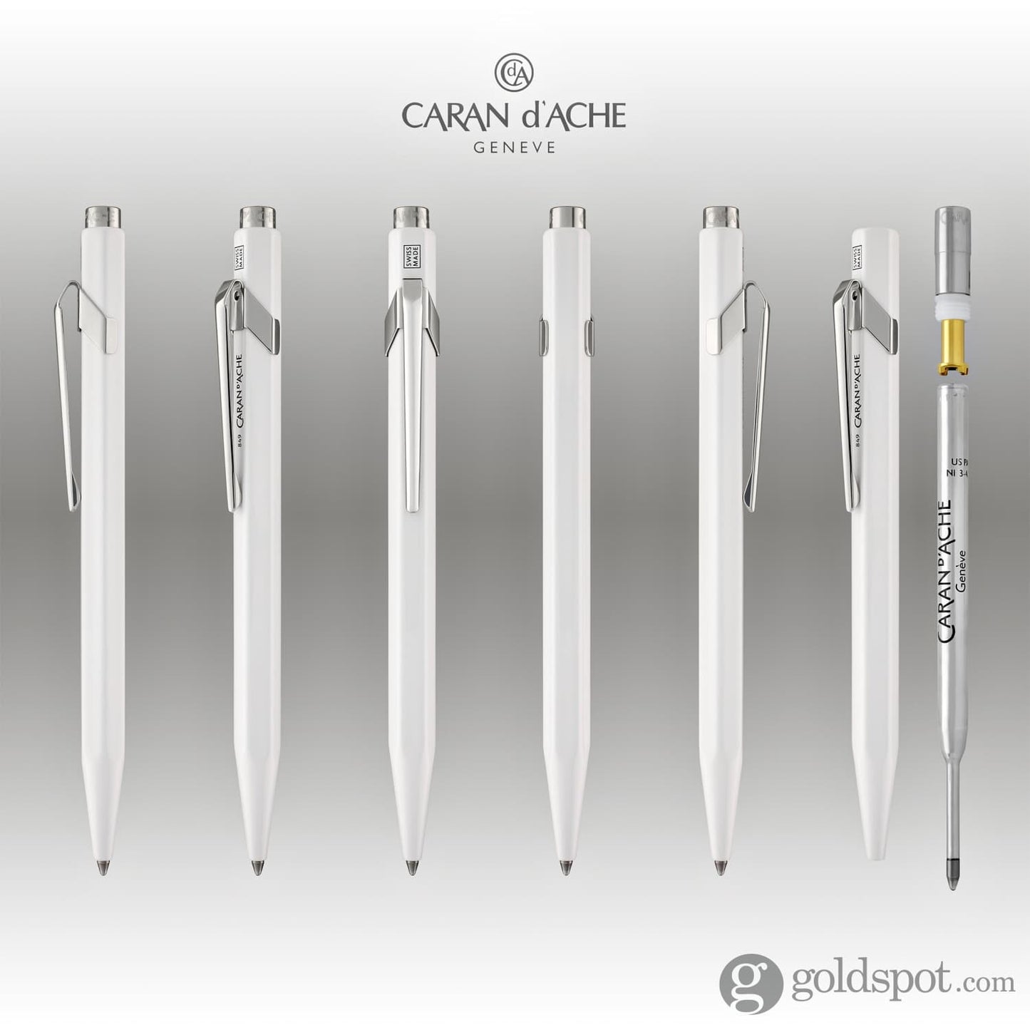 Caran d’Ache 849 Metal Collection Ballpoint Pen in White Ballpoint Pen