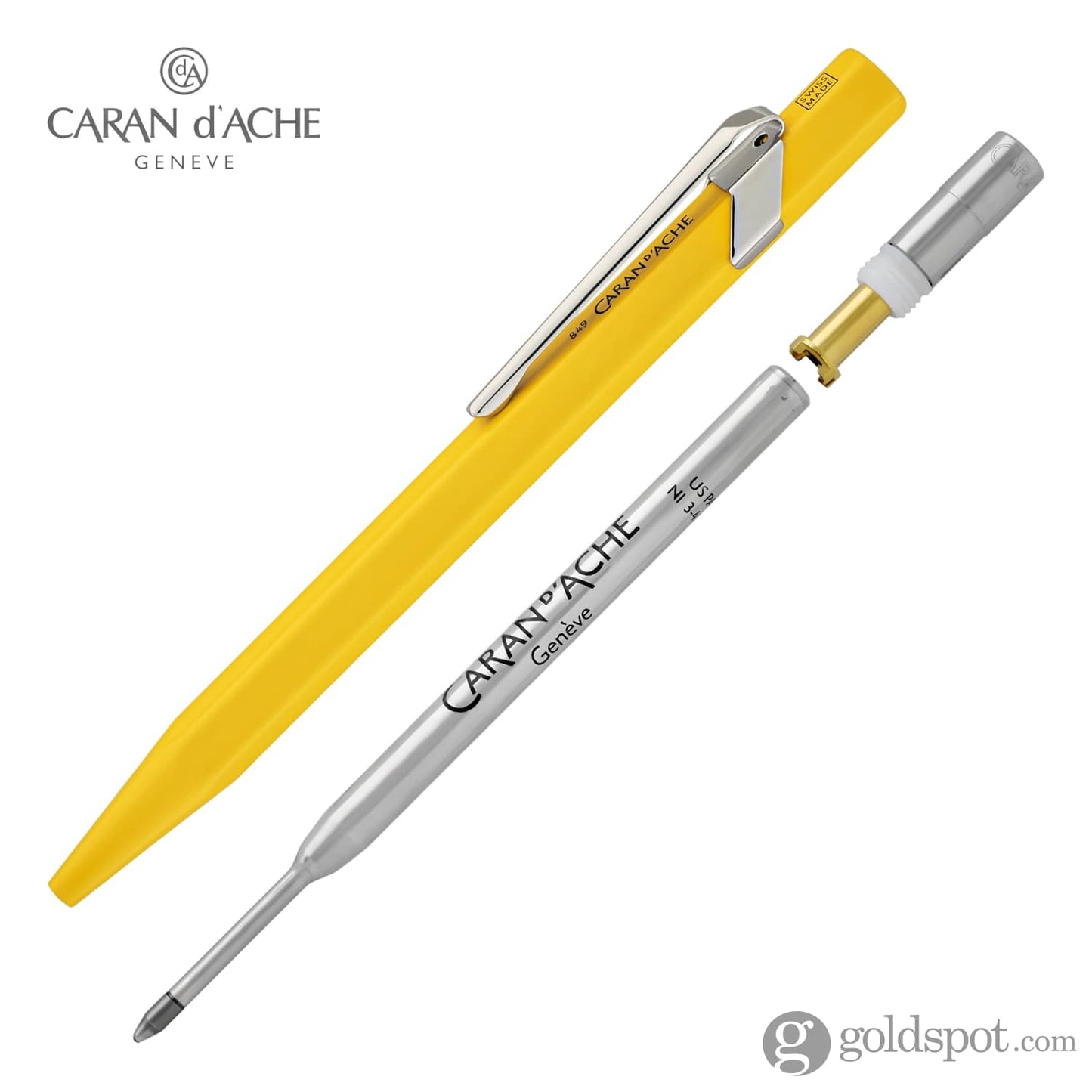 Caran d’Ache 849 Metal Collection Ballpoint Pen in Yellow Ballpoint Pen