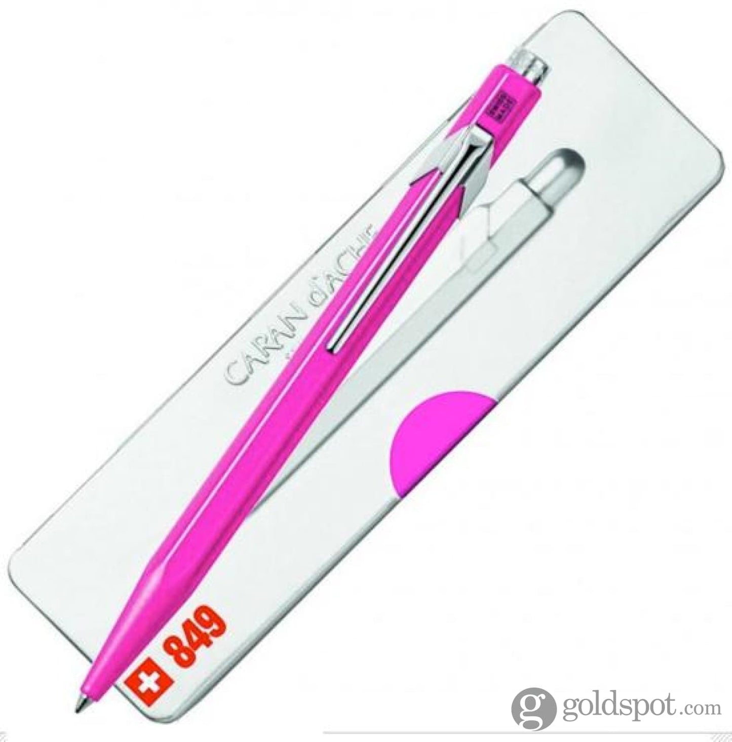 Caran dAche 849 Popline Ballpoint Pen in Fluorescent Pink Ballpoint Pen