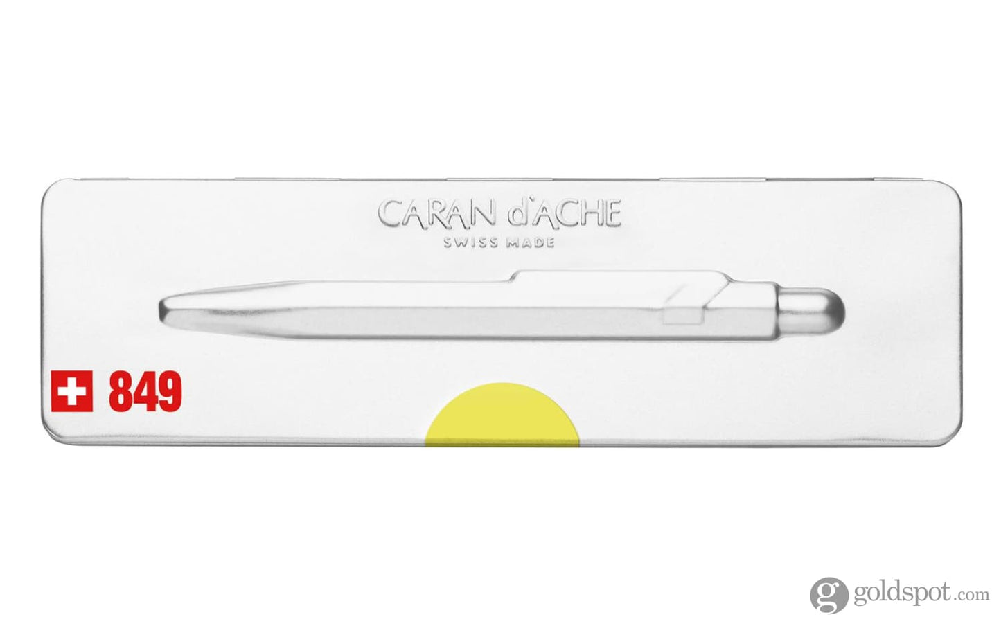 Caran Dache 849 Popline Ballpoint Pen in Fluorescent Yellow Ballpoint Pen