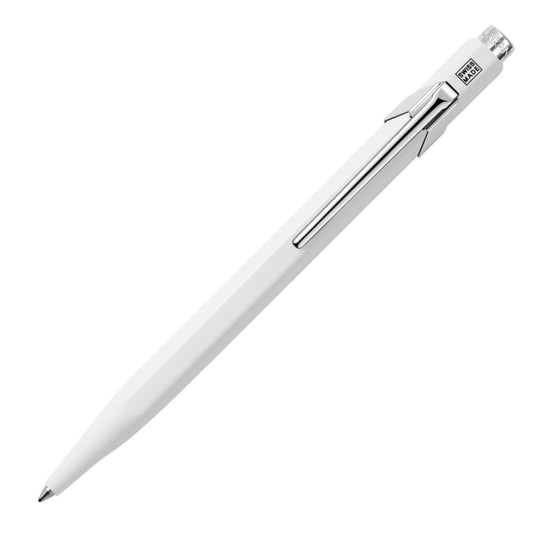 Caran d'Ache 849 Popline Ballpoint Pen in White with Holder