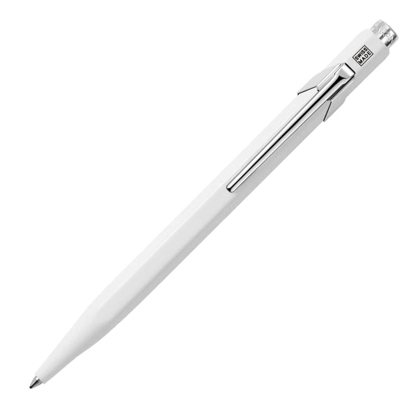 Caran dAche 849 Popline Ballpoint Pen in White with Holder Ballpoint Pen