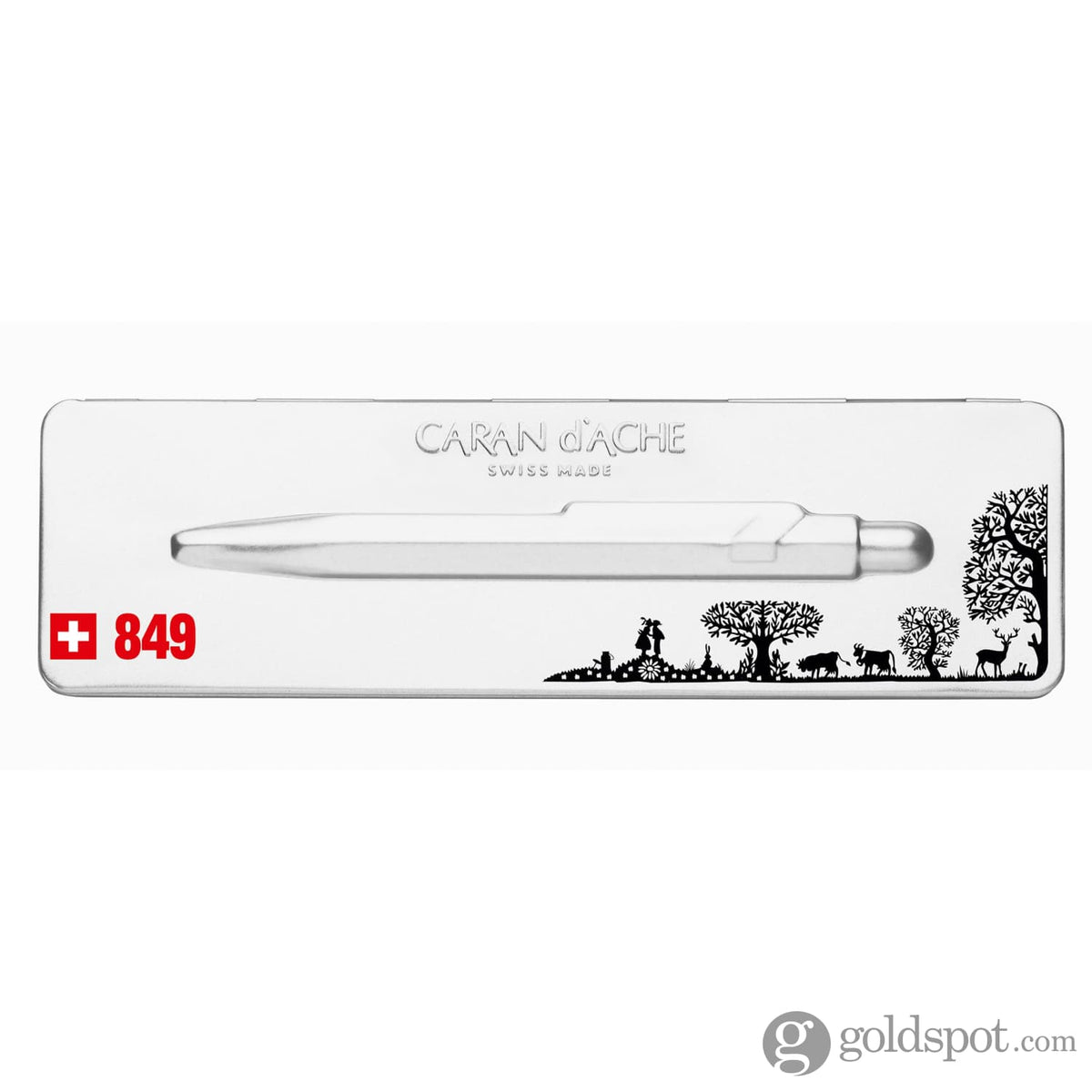 Caran D'Ache Swiss Flag Ballpoint Pen – Essentially Swiss Collection, Blue Ink, Made In Switzerland