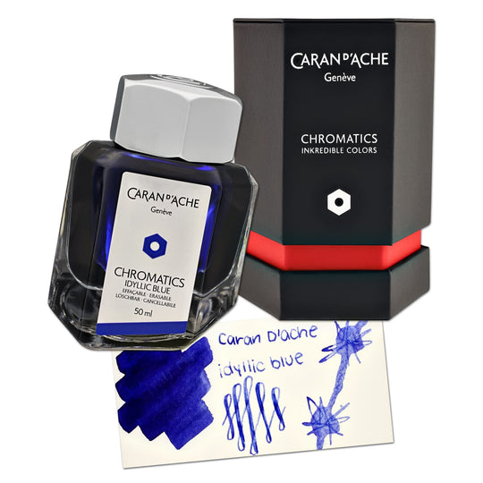 Caran d'Ache Chromatics Bottled Ink in Idyllic Blue - 50 mL
