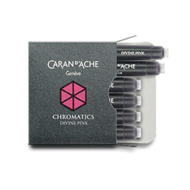 Caran d'Ache Chromatics Ink Cartridges in Divine Pink - Pack of 6
